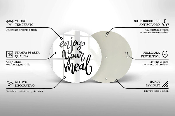 Skärbräda glas unik Inskription Njut av din måltid