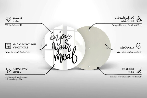 Skärbräda glas unik Inskription Njut av din måltid