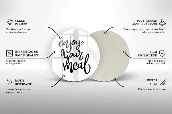 Skärbräda glas unik Inskription Njut av din måltid