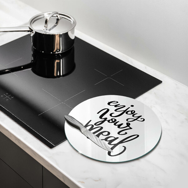 Skärbräda glas unik Inskription Njut av din måltid