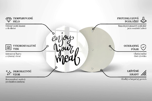 Skärbräda glas unik Inskription Njut av din måltid