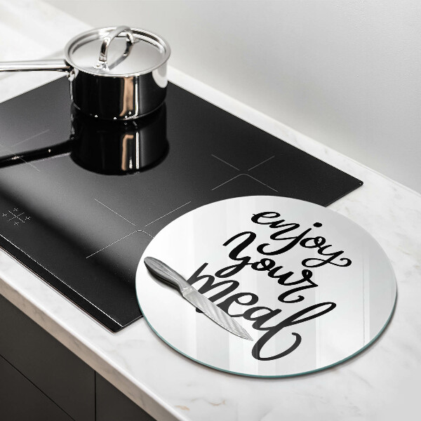 Skärbräda glas unik Inskription Njut av din måltid