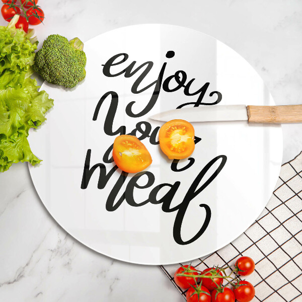 Skärbräda glas unik Inskription Njut av din måltid