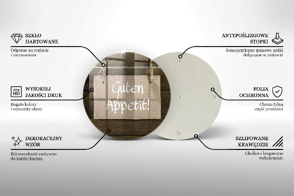 Skärbräda glas unik Guten Apetit inskription på tavlor