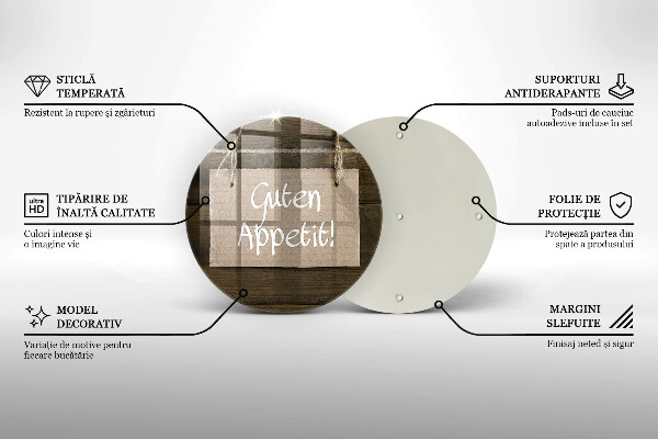 Skärbräda glas unik Guten Apetit inskription på tavlor