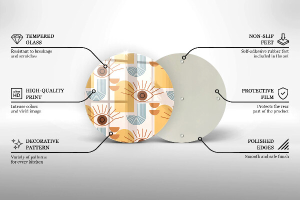 Skärbräda glas unik Boho ögonmönster