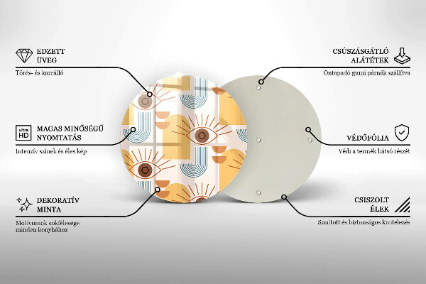 Skärbräda glas unik Boho ögonmönster