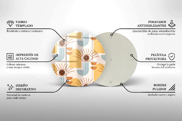 Skärbräda glas unik Boho ögonmönster