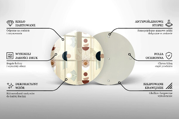Skärbräda glas unik Boho geometri former