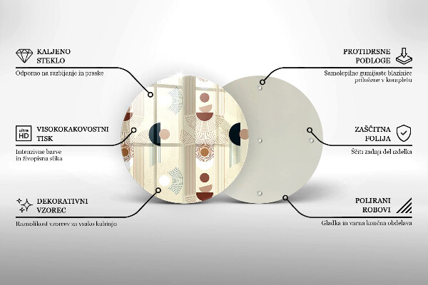 Skärbräda glas unik Boho geometri former