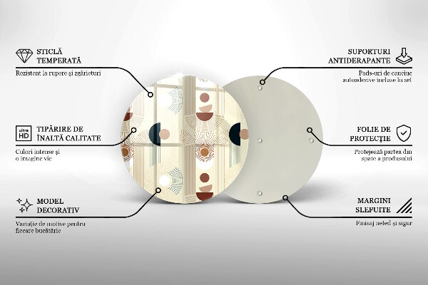 Skärbräda glas unik Boho geometri former