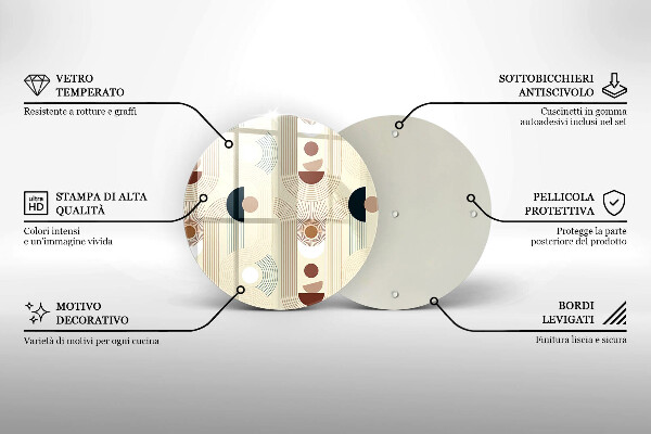 Skärbräda glas unik Boho geometri former