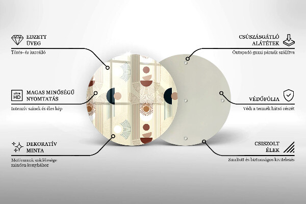 Skärbräda glas unik Boho geometri former