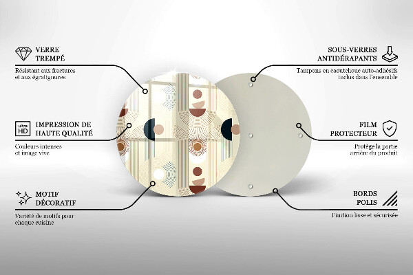 Skärbräda glas unik Boho geometri former