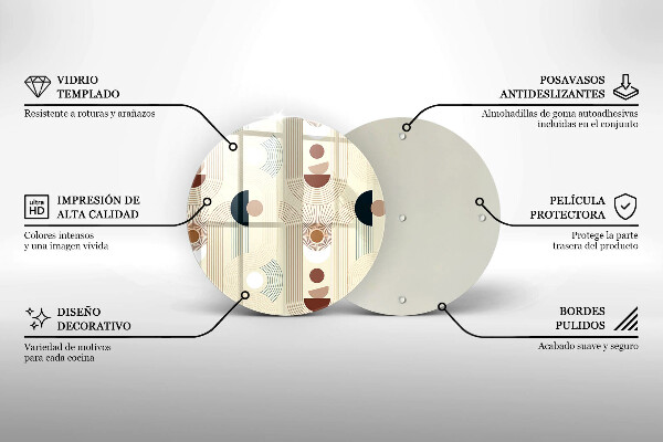 Skärbräda glas unik Boho geometri former
