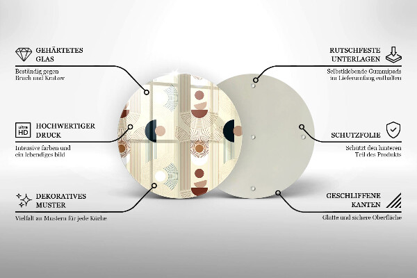 Skärbräda glas unik Boho geometri former