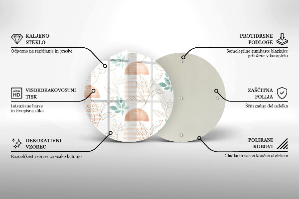 Skärbräda glas unik Boho löv mönster