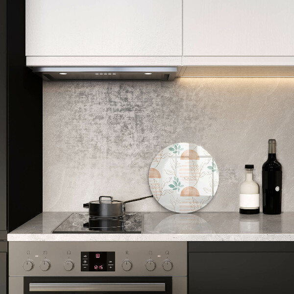 Skärbräda glas unik Boho löv mönster