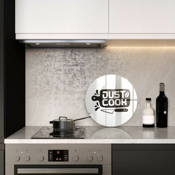 Skärbräda glas unik Köksinskription Bara laga mat