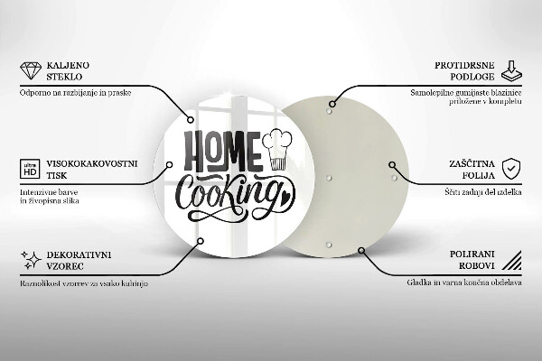 Skärbräda glas unik Inskriptionen Husmanskost