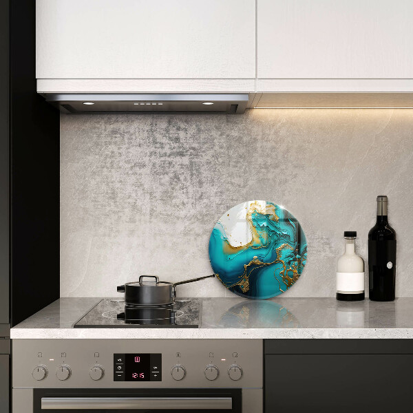 Skärbräda glas unik Turkos abstraktion