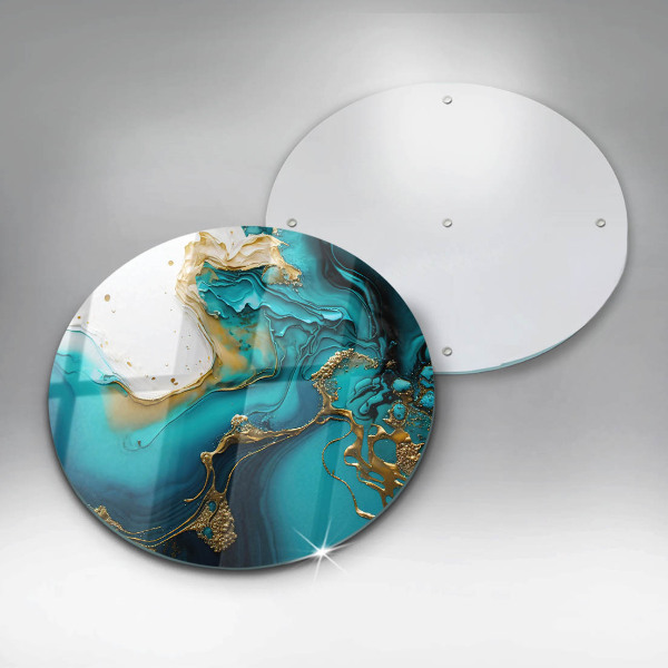 Skärbräda glas unik Turkos abstraktion