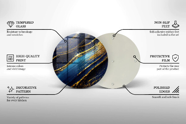 Skärbräda glas unik Marinblå abstraktion
