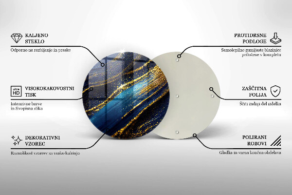Skärbräda glas unik Marinblå abstraktion