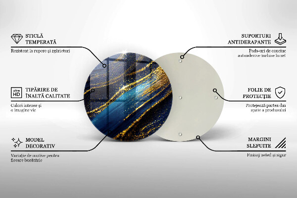 Skärbräda glas unik Marinblå abstraktion