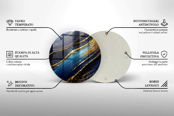 Skärbräda glas unik Marinblå abstraktion