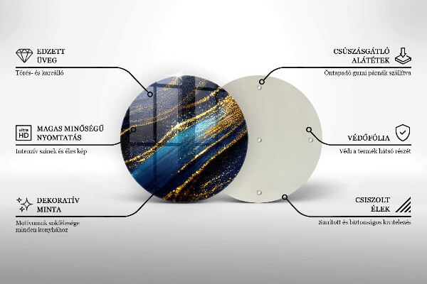 Skärbräda glas unik Marinblå abstraktion