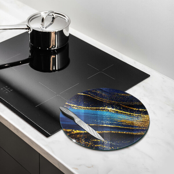 Skärbräda glas unik Marinblå abstraktion