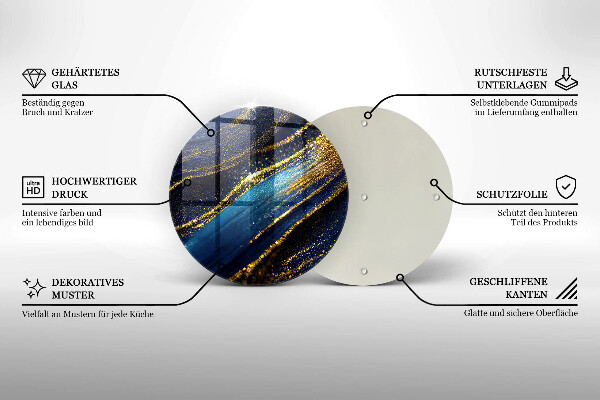 Skärbräda glas unik Marinblå abstraktion