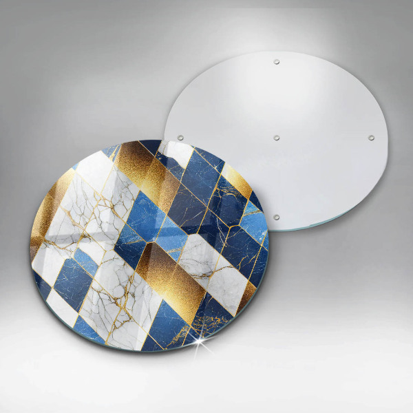 Skärbräda glas unik Gyllene marmor romber