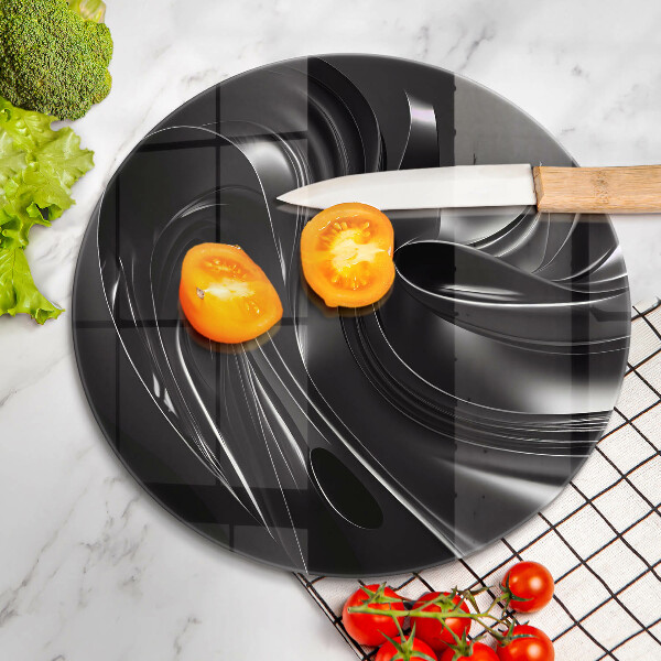 Skärbräda glas unik Abstrakt svart massa