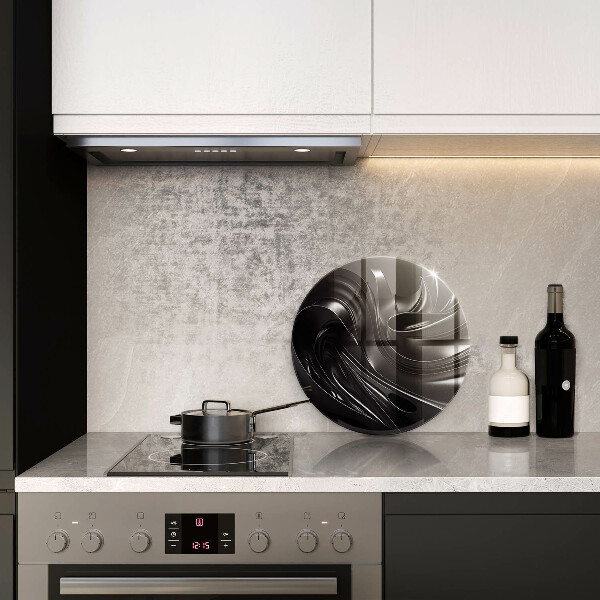 Skärbräda glas unik Abstrakt svart massa