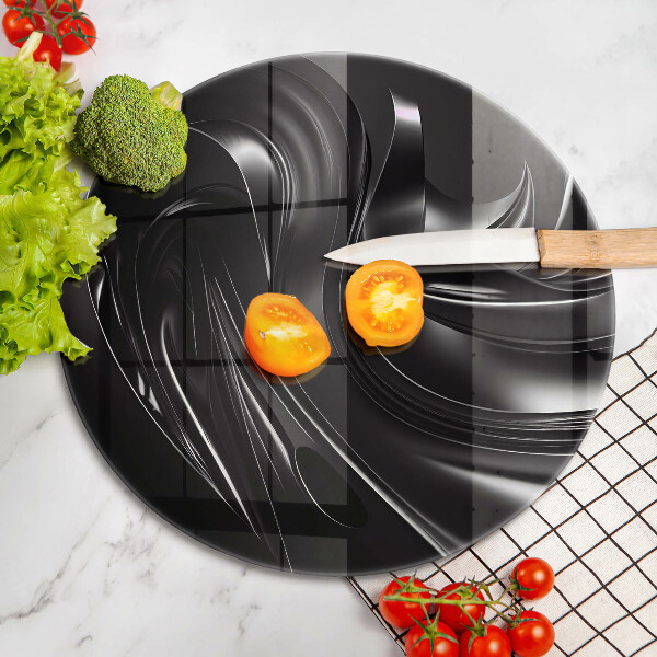 Skärbräda glas unik Abstrakt svart massa