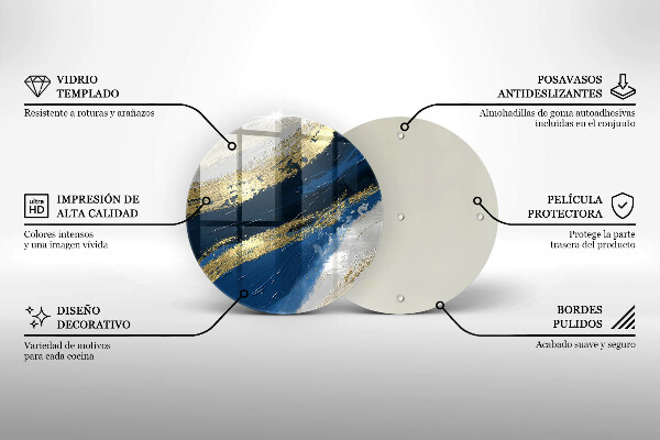 Skärbräda glas unik Textur med guld