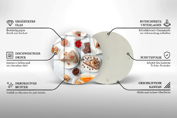 Skärbräda glas unik Tårtans sötma