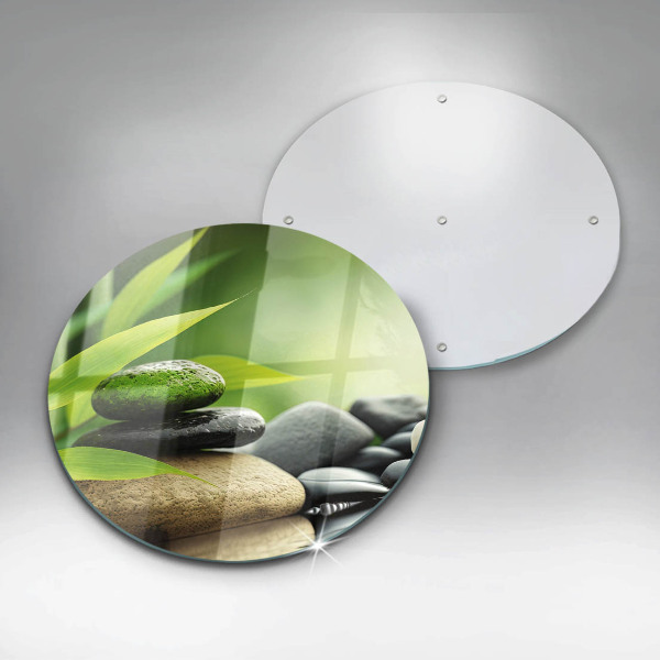 Skärbräda glas unik Zen bambu stenar