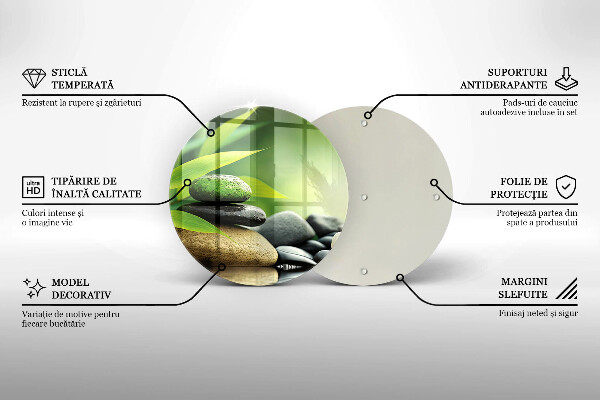 Skärbräda glas unik Zen bambu stenar