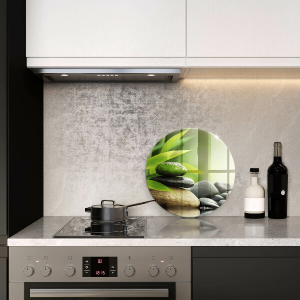 Skärbräda glas unik Zen bambu stenar