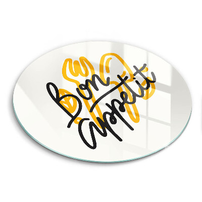 Skärbräda glas unik Bon Appetit inskription