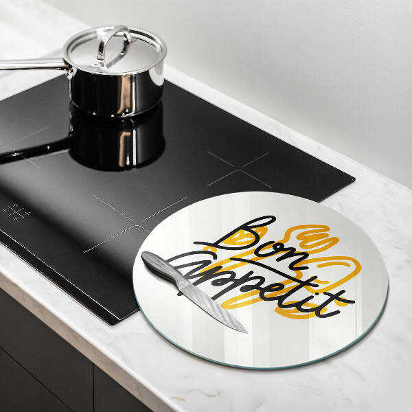 Skärbräda glas unik Bon Appetit inskription