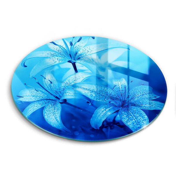 Skärbräda glas unik Blå blommor