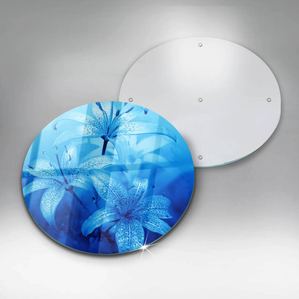 Skärbräda glas unik Blå blommor