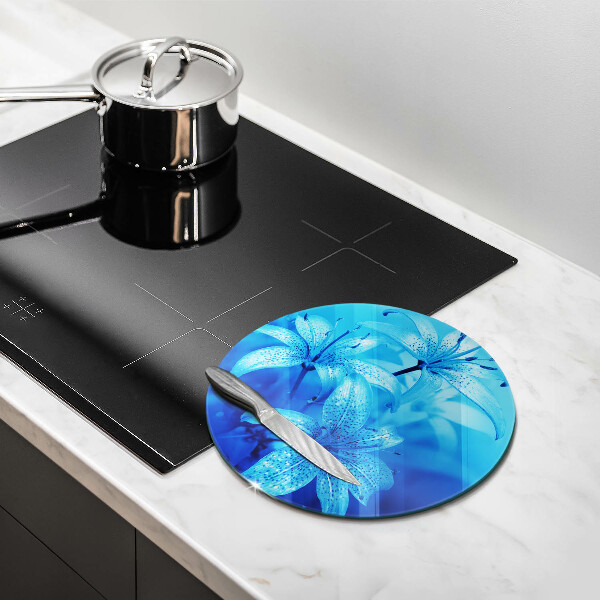 Skärbräda glas unik Blå blommor