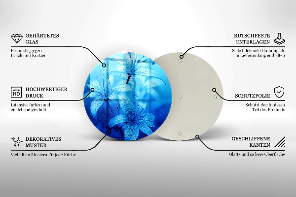 Skärbräda glas unik Blå blommor
