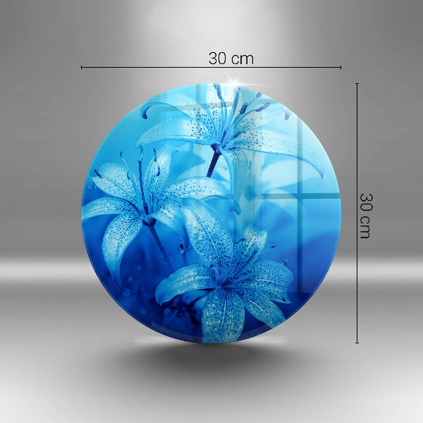 Skärbräda glas unik Blå blommor