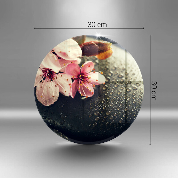 Skärbräda glas unik Blommor zen stenar